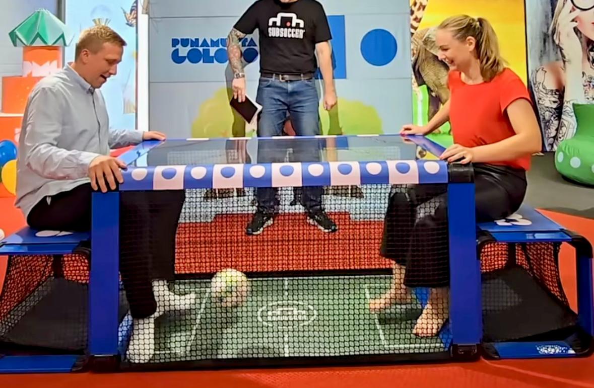 SubSoccer bench soccer table as a branded event activation at the Dunamurra Colour Run