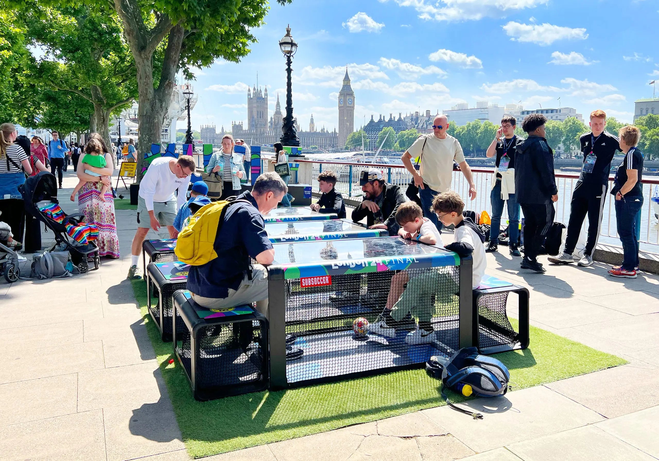 SubSoccer bench soccer game displayed at the UEFA Euro 2024 event in London