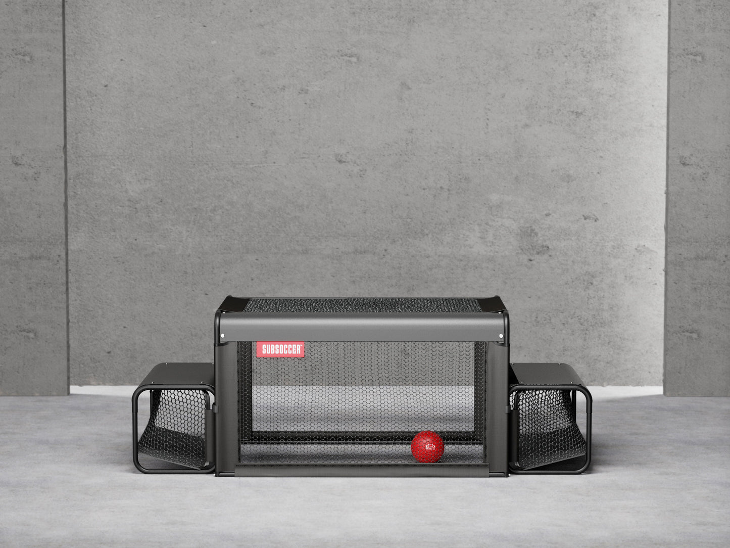 SubSoccer S3 portable bench soccer game in black — folding table with two benches included