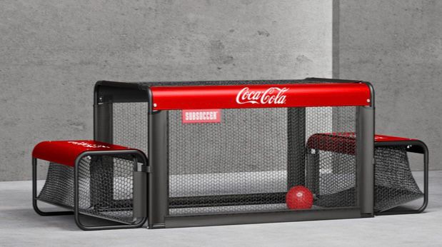 subsoccer s3 portable bench soccer game with cocacola logo brand