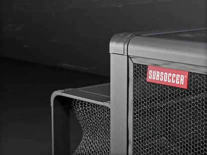 Overhead view of SubSoccer S7 bench soccer table showing full dimensions and playing surface
