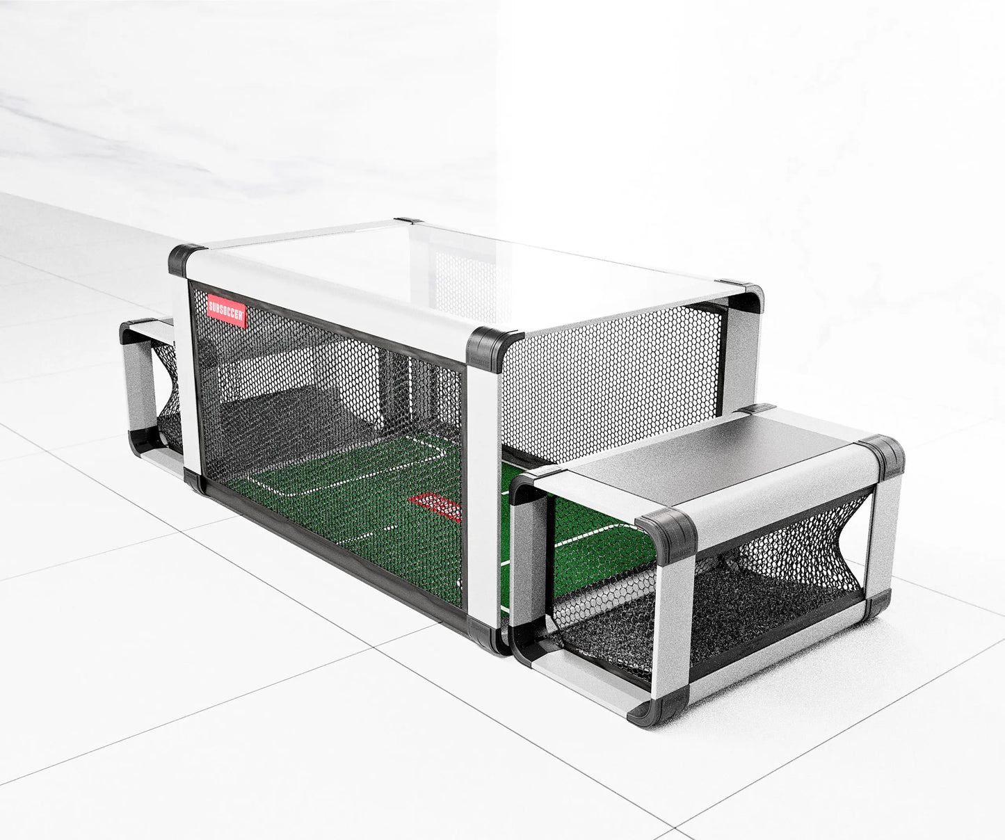 SubSoccer S7 bench soccer table in white — premium indoor soccer game for home and office